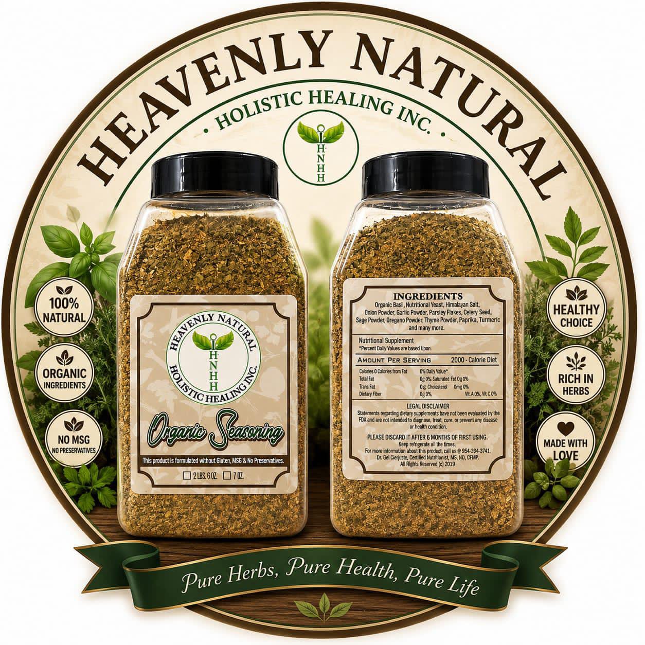 Heavenly Natural Organic Seasoning — 2.6 lbs jar